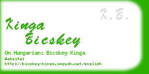 kinga bicskey business card